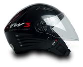 Capacete Fw3 Para Moto X Open Classic Preto Brilhante Tamanho 58 Viseira Transparente FW3 Forro Removível