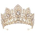 Capacete Gold Crystal Bridal Crown Tiara Wedding Queen