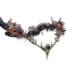 Capacete gótico feito à mão Crown MOSTORY Brown Feather Witch
