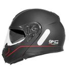 Capacete Gp Tech A118 Articulado Robocop Viseira Solar Road Preto Vermelho 60 Fosco