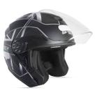 Capacete Gp Tech Aberto Uk Preto/Branco Fosco Capacete Gp Tech Aberto Uk Preto/Branco Fosco
