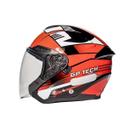 Capacete gp tech open of669 flag vermelho n60/g - masculino - feminino - motoqueiro - motociclista - motoboy - aberto - intercomunicador - oculos