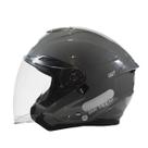 Capacete gp tech open of669 mono metalizado cinza n56 - masculino - feminino - motoqueiro - motociclista - urbano - oculos interno