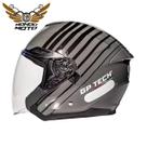 Capacete gp tech open of669 range titanium cinza n61 - masculino - feminino - motociclista - motoqueiro - motoboy - urbano - oculos interno