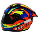 Capacete Gt Racing Bolt FW3 Bolt Laranja com Amarelo e Azul Tamanho 56