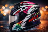 Capacete Helt Original Fechado Masculino Feminino Viseira Cristal Grafite Rosa Preto