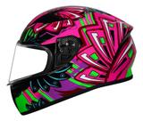 Capacete Helt Polar Race Flower Rosa Feminino Fechado 58