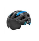 Capacete High One Casco Com Oculos Luz Preto Azul tam M