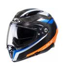 Capacete HJC F70 Carbon Ubis Preto Azul e Laranja 64