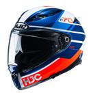 Capacete Hjc F70 Tino Azul Branco E Laranja 56 F016