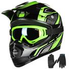 Capacete ILM Youth Kids ATV Motocross B07 verde/prata DOT Capacete ILM Youth Kids ATV Motocross B07 verde/prata DOT
