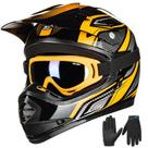 Capacete Infantil ILM para ATV e Motocross - Amarelo e Preto - Certificado DOT