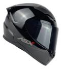 Capacete Integral Asx City Solid Preto Brilho Viseira Fumê
