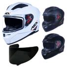 Capacete Integral Moto ASX City SV Solid Viseira Solar + Viseira Fumê