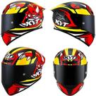 Capacete kyt fechado tt-course rhino dino vermelho amarelo Capacete kyt fechado tt-course rhino dino vermelho amarelo