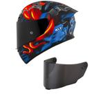 Capacete KYT TT Course Magnet Azul e Vermelho Mais Viseira Fumê Capacete KYT TT Course Magnet Azul e Vermelho Mais Viseira Fumê
