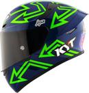 Capacete KYT TT Course Manzi Azul e Verde