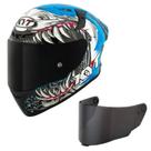 Capacete KYT TT Course Megalodon Azul Mais Viseira Fumê Tamanho:56