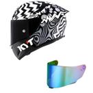 Capacete KYT TT Course Sava Winter Preto e Branco Mais Viseira Camaleão Tamanho:60 Capacete KYT TT Course Sava Winter Preto e Branco Mais Viseira Camaleão Tamanho:60