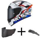 Capacete KYT TT Course Space Monkey Azul Mais Viseira Fumê e Spoiler Fumê Capacete KYT TT Course Space Monkey Azul Mais Viseira Fumê e Spoiler Fumê