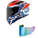 Capacete KYT TT Course Vinales Balance Azul e Laranja Mais Viseira Camaleão Cor:Azul+LaranjaTamanho:60Gênero:Masculino Capacete KYT TT Course Vinales Balance Azul e Laranja Mais Viseira Camaleão Cor:Azul+LaranjaTamanho:60Gênero:Masculino