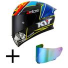 Capacete KYT TT Course Xavier Simeon Endurance Champions Preto e Azul Mais Viseira Camaleão Capacete KYT TT Course Xavier Simeon Endurance Champions Preto e Azul Mais Viseira Camaleão