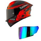 Capacete KYT TT Revo Combustion Preto e Vermelho Mais Viseira Camaleão Tamanho:60 Capacete KYT TT Revo Combustion Preto e Vermelho Mais Viseira Camaleão Tamanho:60