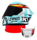 Capacete Kyt Ttcourse Leopard Replica Spaniard Viseira Fumê Capacete Kyt Ttcourse Leopard Replica Spaniard Viseira Fumê
