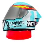 Capacete Kyt Ttcourse Leopard Replica Spaniard Viseira Prata Capacete Kyt Ttcourse Leopard Replica Spaniard Viseira Prata