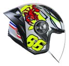 Capacete LS2 Aberto Airflow 2 Sting Branco e Amarelo Masculino e Feminino