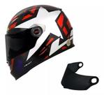 Capacete Ls2 Classic Ff358 Starwar vermelho branco preto + viseira fume