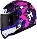 Capacete Ls2 FF353 Khan Rosa Roxo Branco 58 M fucsia