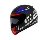 Capacete LS2 FF353 Rapid Cromo Preto Azul e Vermelho