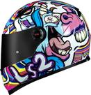 Capacete LS2 FF358 Bubble Branco Roxo Colorido Unicórnio