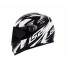 Capacete LS2 FF358 Draze Preto e Branco Brilhante Fechado