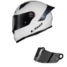 Capacete LS2 FF358 Pro Monocolor Branco Mais Viseira Fumê