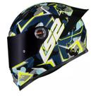 Capacete Ls2 Ff358 S Camo Azul Amarelo Aerofólio Spoiler