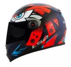 Capacete Ls2 FF358 Tribal Orange Azul Laranja