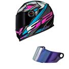 Capacete LS2 FF358 Xdron Azul Cyan Mais Viseira Camaleão