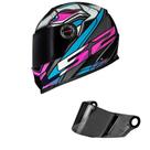 Capacete LS2 FF358 Xdron Azul Cyan Mais Viseira Fumê