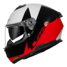 Capacete LS2 FF808 Stream II Thunderbiz Preto Branco e Vermelho