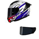 Capacete LS2 FF810 Vigo Flight Branco Azul e Vermelho Mais Viseira Fumê