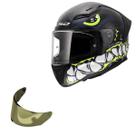 Capacete Ls2 FF810 Vigo Sarbul Preto Azul + Viseira Dourada