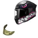 Capacete Ls2 FF810 Vigo Sarbul Preto Rosa + Viseira Dourada