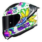 Capacete LS2 FF810 Vigo Space Attack Branco Roxo Com Spoiler