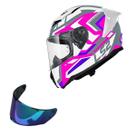 Capacete Ls2 FF810 Vigo Spinn Branco Cinza+ Viseira Camaleao
