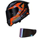 Capacete LS2 FF810 Vigo Spinn Preto Prata e Vermelho Mais Viseira Camaleão Tamanho:58