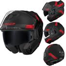 Capacete Ls2 Ff906 Advant Bend Robocop Preto fosco vermelho Capacete Ls2 Ff906 Advant Bend Robocop Preto fosco vermelho
