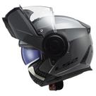 Capacete Ls2 Scope Ff902 Cinza Brilho Escamoteavel Robocop