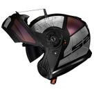 Capacete Ls2 Strobe 2 FF908 Orion Preto Robocop Articulado